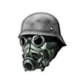 Maska lateksowa zombie WW2 hełm żołnierza maska gazowa 