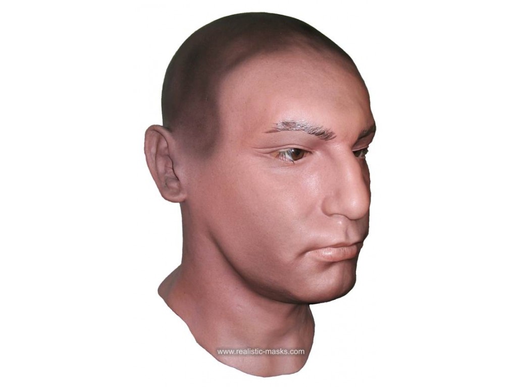 Mascarilla de plástico de hombre, máscara realista de la cara