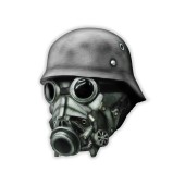 Zombie latex masker WW2 soldaat helm gasmasker